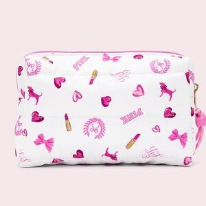 Victoria secret PINK loveshackfancy makeup cosmetic bag white Christmas gift